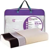 Подушка ортопедическая Ttoman СО-04-NO.2, с эффектом памяти, валики 14 и 12 см, карбоновый слой с ионами серебра