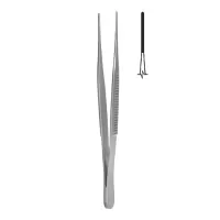 Пинцет сосудистый прямой с атравматической нарезкой 150х1,0 мм 34.0013.15 Hilbro