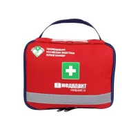 Аптечка для оказания первой помощи на железнодорожном, морском, речном вокзалах, аэровокзалах, автовокзалах, железнодорожных станциях и автостанциях по приказу 257н МЕДПЛАНТ в сумке-чехле Волонтер-6, артикул 1661