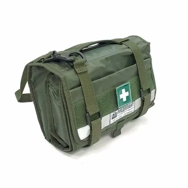 Набор первой помощи НПП МЕДПЛАНТ базовый исполнение 2 в сумке универсальной раскладной СУР-01, цвет олива, артикул 1468