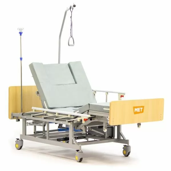 Кровать механическая МЕТ REMEKS, артикул 21077, кардиокресло, туалет, с функцией переворота, нагрузка до 150 кг