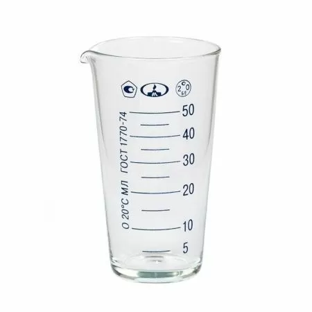 Мензурка градуированная 50 мл, стекло