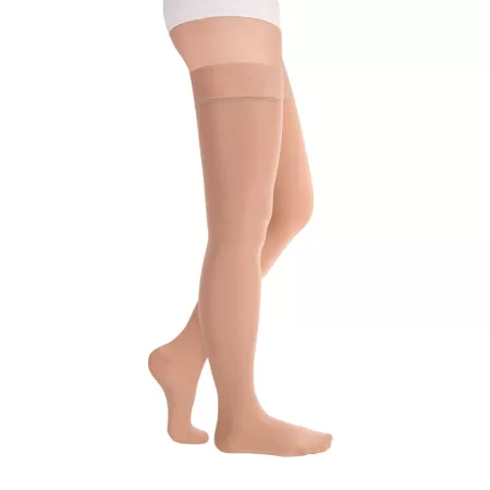 Чулки компрессионные SAVOY by Idealista SV-394W унисекс 2 класс компрессии с закрытым носком и гладкой резинкой на широкое бедро цвет карамель