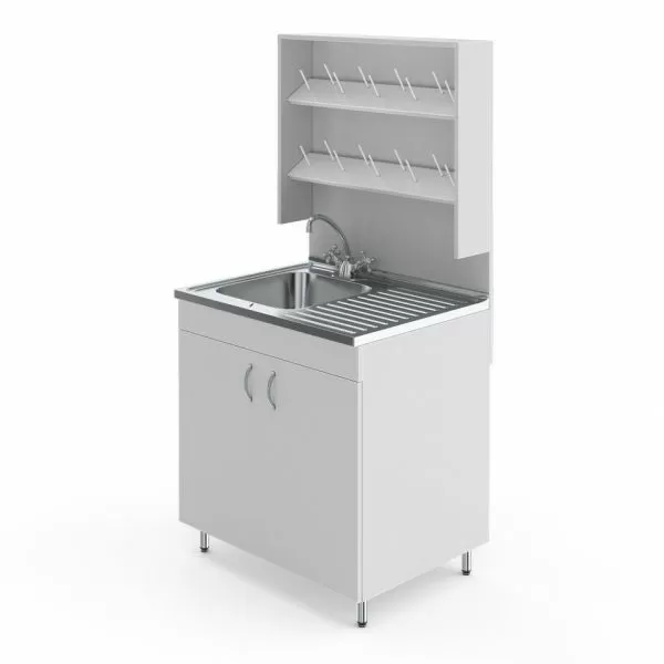 Стол лабораторный с мойкой и сушилкой НВ-800 МО (800×600×1650)