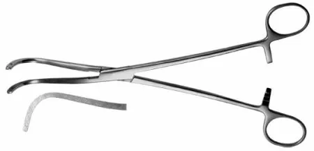 Зажим Федорова для почечной ножки, изогнутый по рад., №1, малый, 230 мм ТМ-З-4