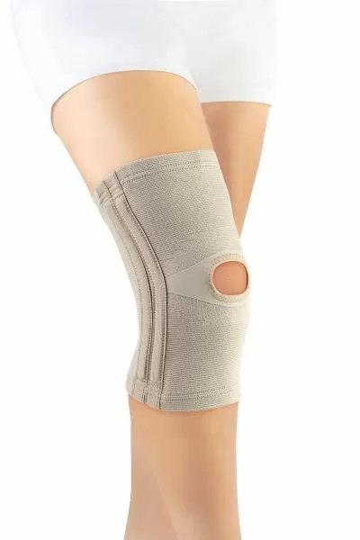 Бандаж на коленный сустав Orliman TN-211 эластичный с боковыми вставками, бежевый 