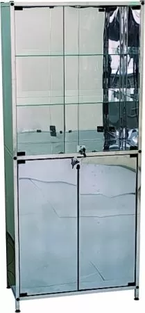 Шкаф медицинский двустворчатый из нержавеющей стали Э-114/Н-ШК