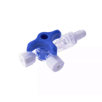 Переходник (краник) 3-х ходовой SURUWAY - для многоходового соединения различных инфузионных магистралей, синий, 50 шт
