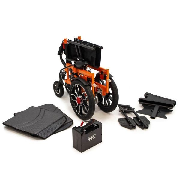 Кресло-коляска с электроприводом MET VERSA, артикул 20703, ширина сиденья 43 см, колеса пневматические